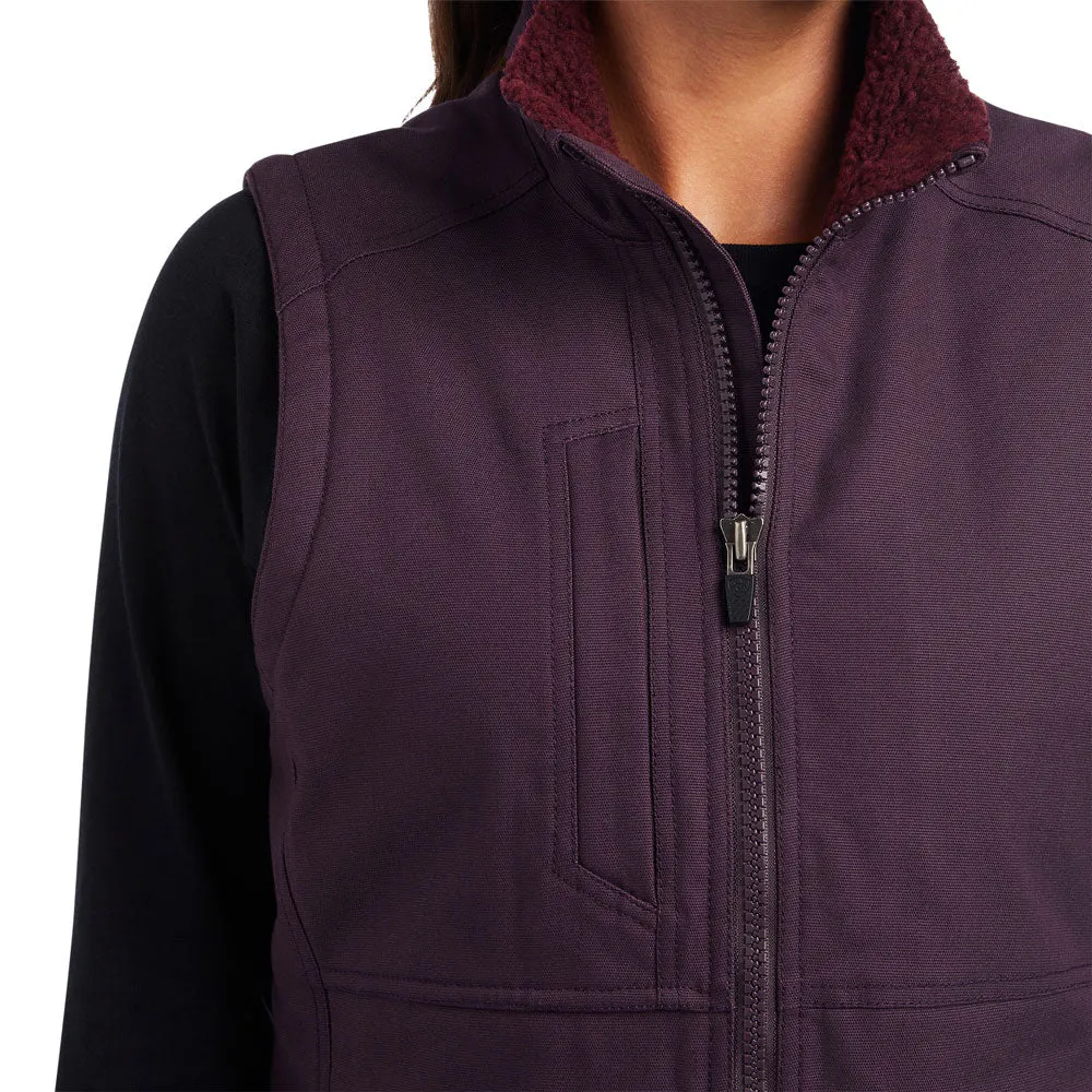 10037590 Ariat Women's Rebar DuraCanvas Insulated Vest - Plum Perfect