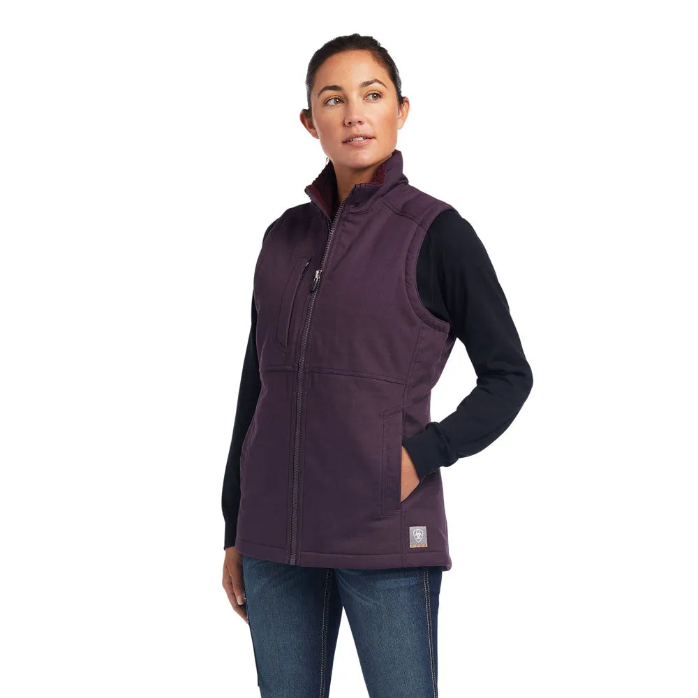 10037590 Ariat Women's Rebar DuraCanvas Insulated Vest - Plum Perfect