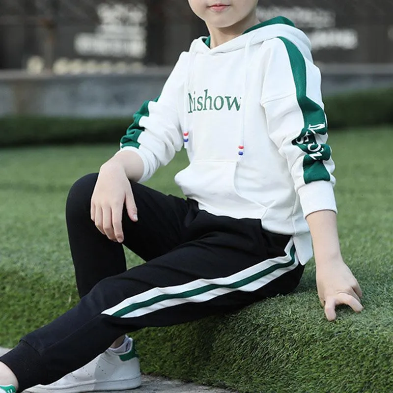 2-piece Color-block Hoodie & Pants for Boy Wholesale children's clothing