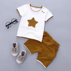 2-piece Pentagram Pattern T-shirt & Shorts for Children Boy