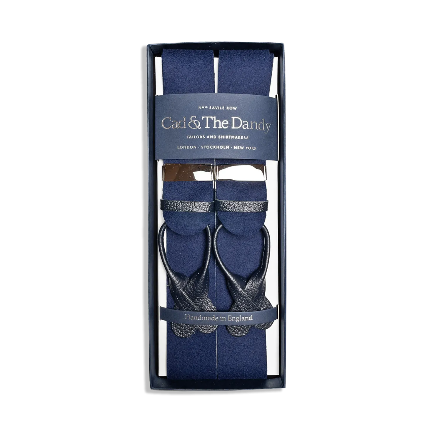 Albert Thurston Boxcloth Braces in Navy Blue