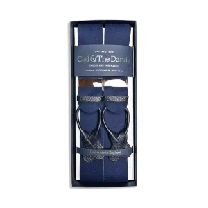 Albert Thurston Boxcloth Braces in Navy Blue