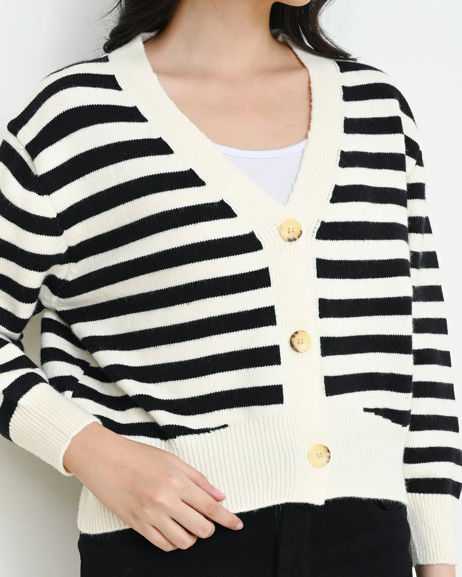 AMELIA STRIPPED CARDIGAN