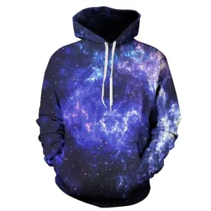 Black and Blue  Universe 3D Sweatshirt Hoody