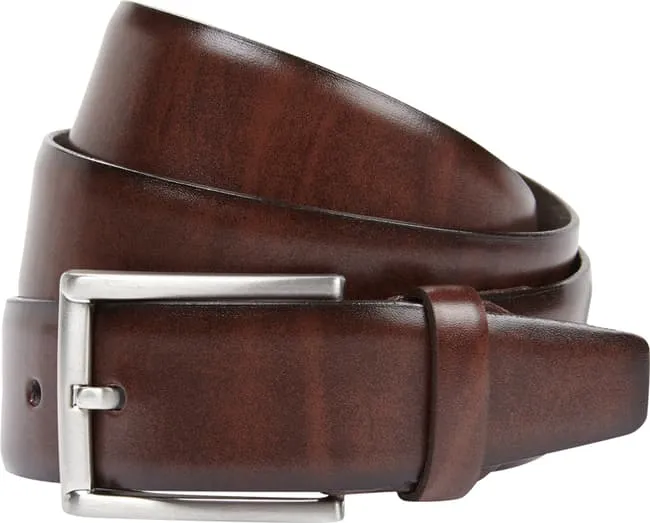 Christian Berg leather belt with buckle, dark brown