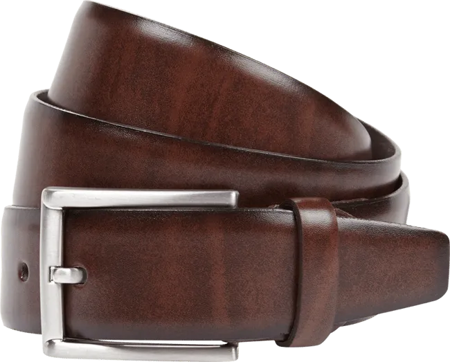 Christian Berg leather belt with buckle, dark brown