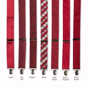 Classic Adjustable Suspenders - Cranberry