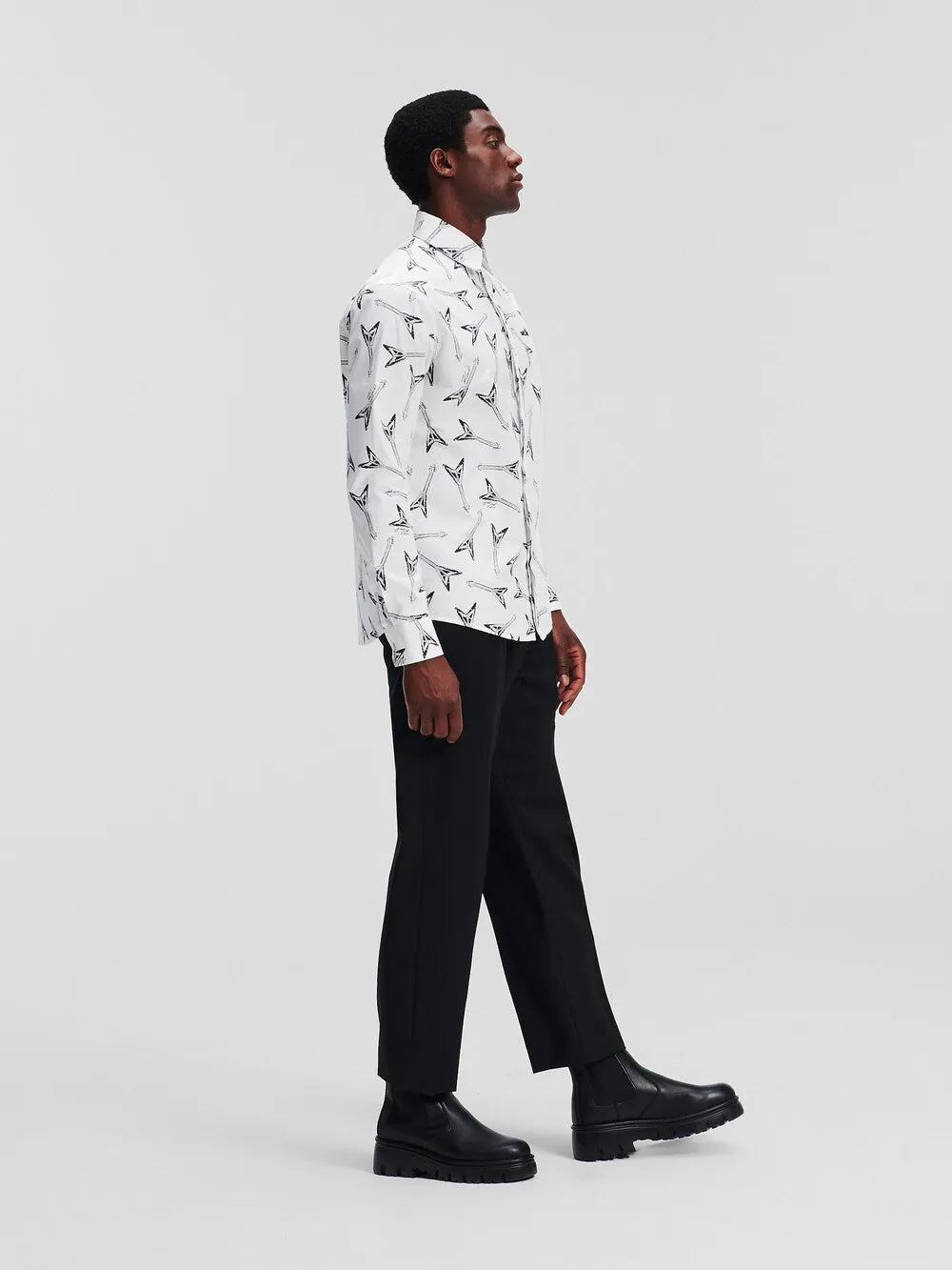 Comfortable button-down shirt Karl Lagerfeld, white