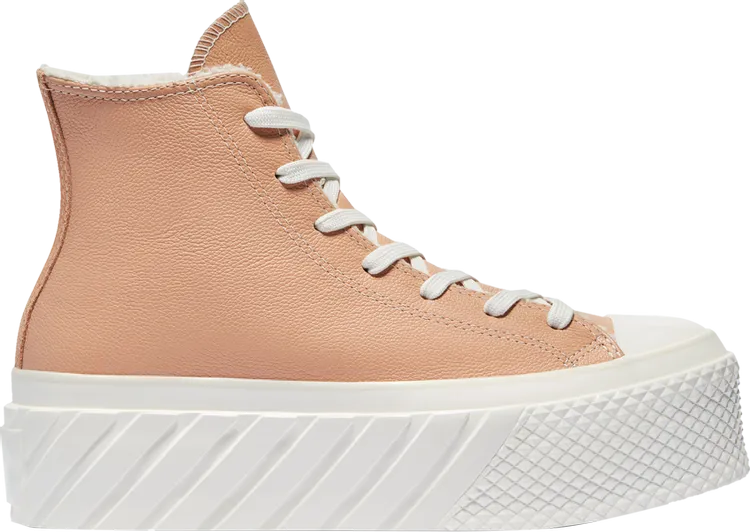 Converse Wmns Chuck Taylor All Star 2X Platform High Cozy Sherpa Sneakers - Vachetta Beige, Pink