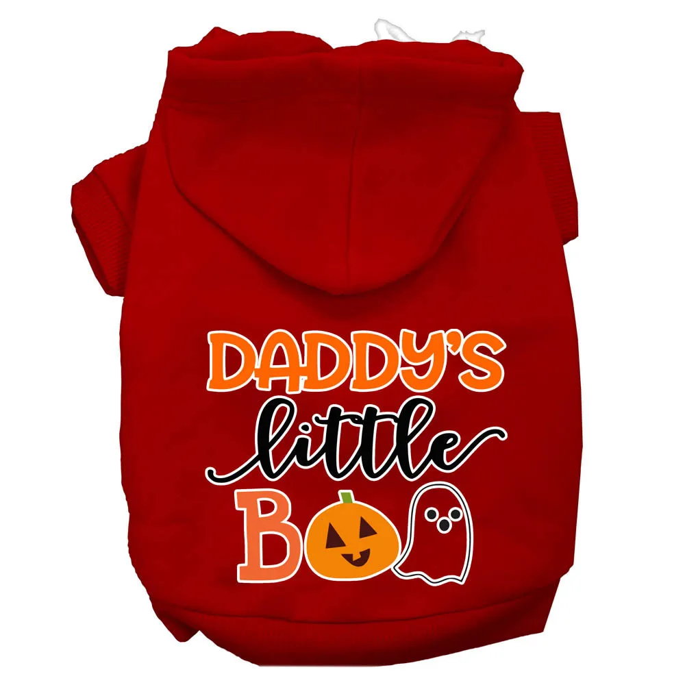 Daddy's Little Boo Screen Print Dog Hoodie Red L