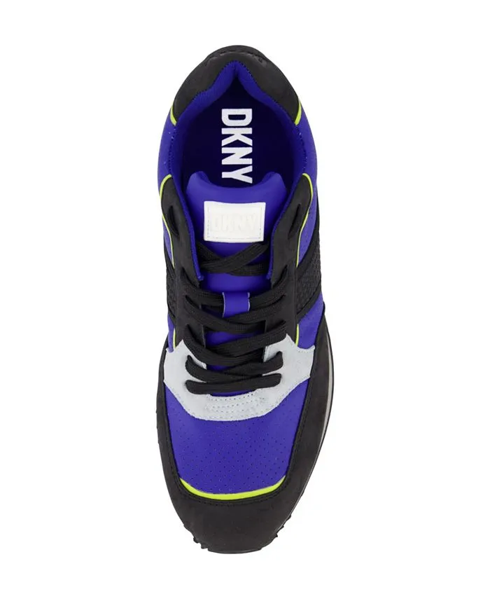 DKNY Men's Light Sole Mixed Tech Running Shoe, Blue