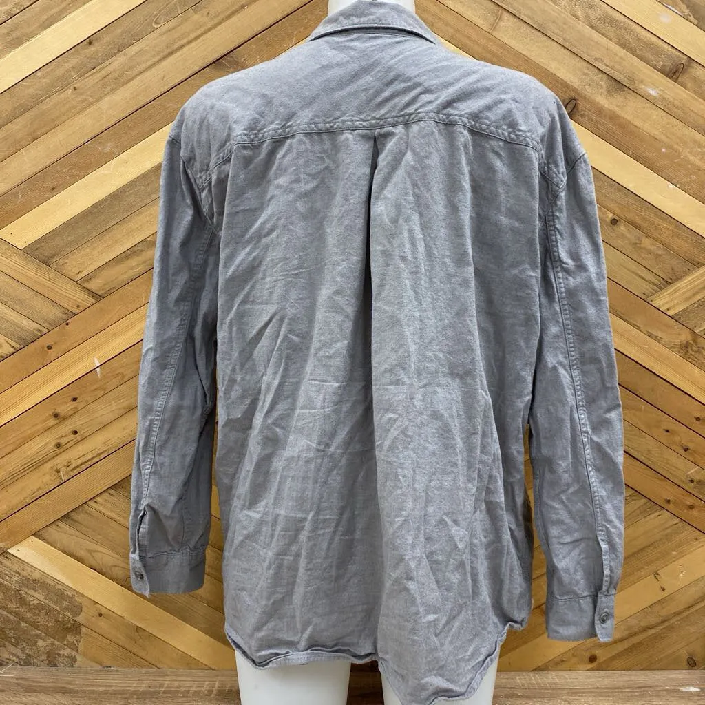 Eddie Bauer - Women's Flannel Shirt - MSRP $100: Grey-women-XL