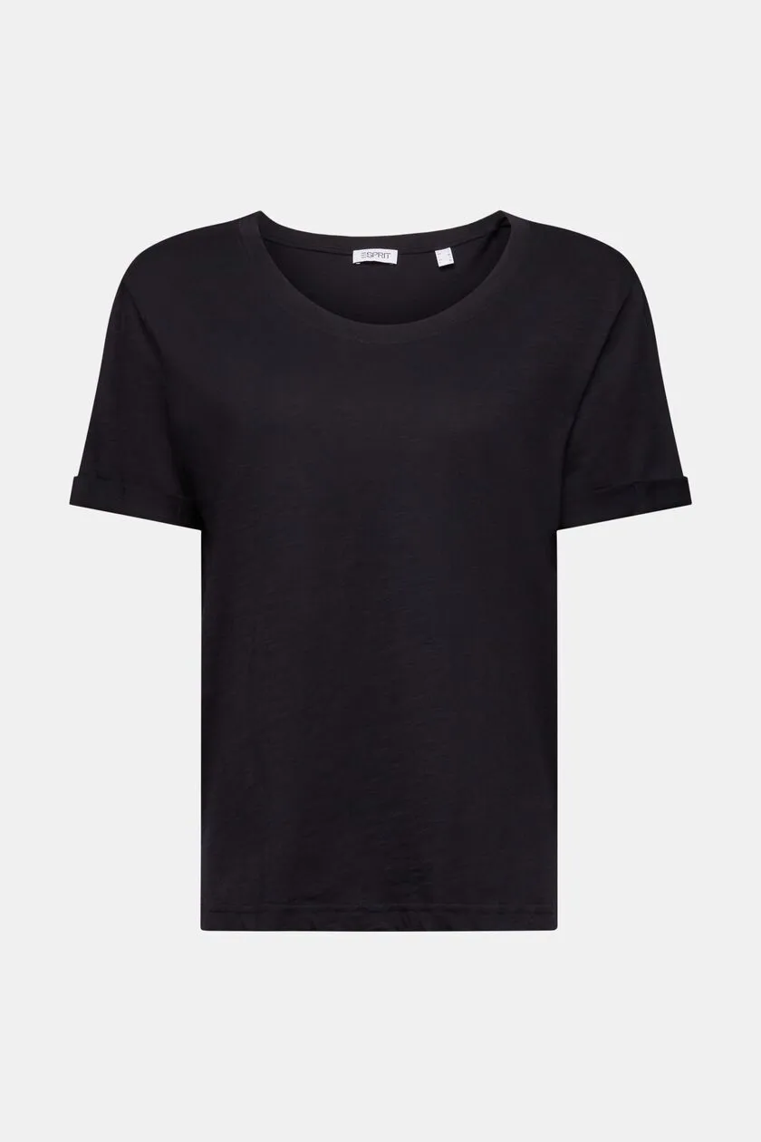 Esprit Scoop Neck Slub T-Shirt