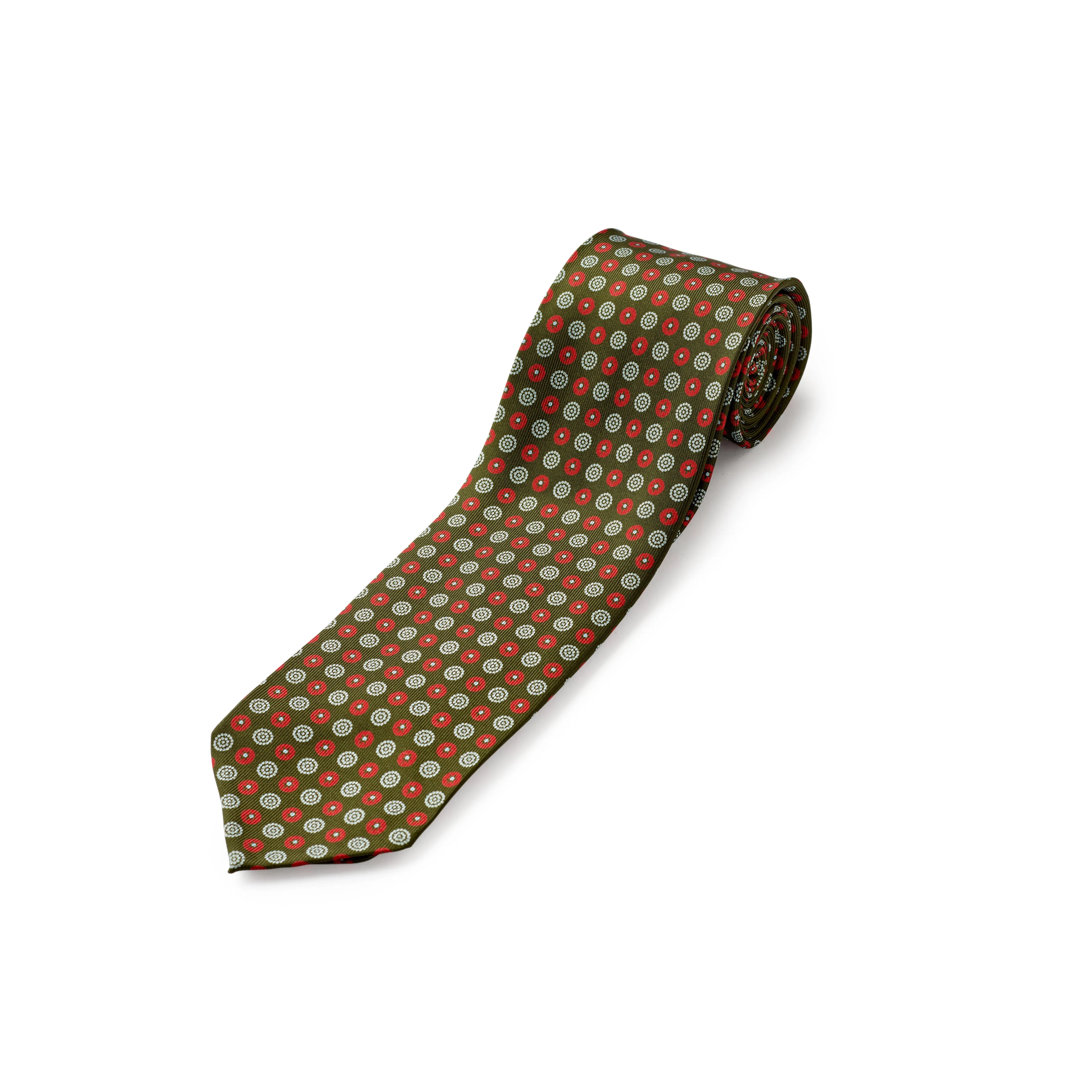 F. Marino 3 Fold Silk Racing Green Foulard Tie