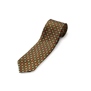 F. Marino 3 Fold Silk Racing Green Foulard Tie