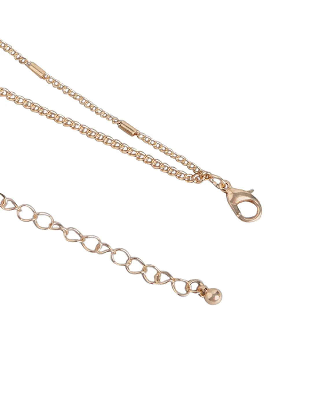 Gold Plated With Crystal Stylish Double Chain Necklace For Women