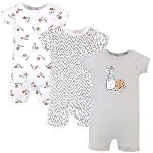 Hudson Baby Cotton Rompers, Milk Cookies