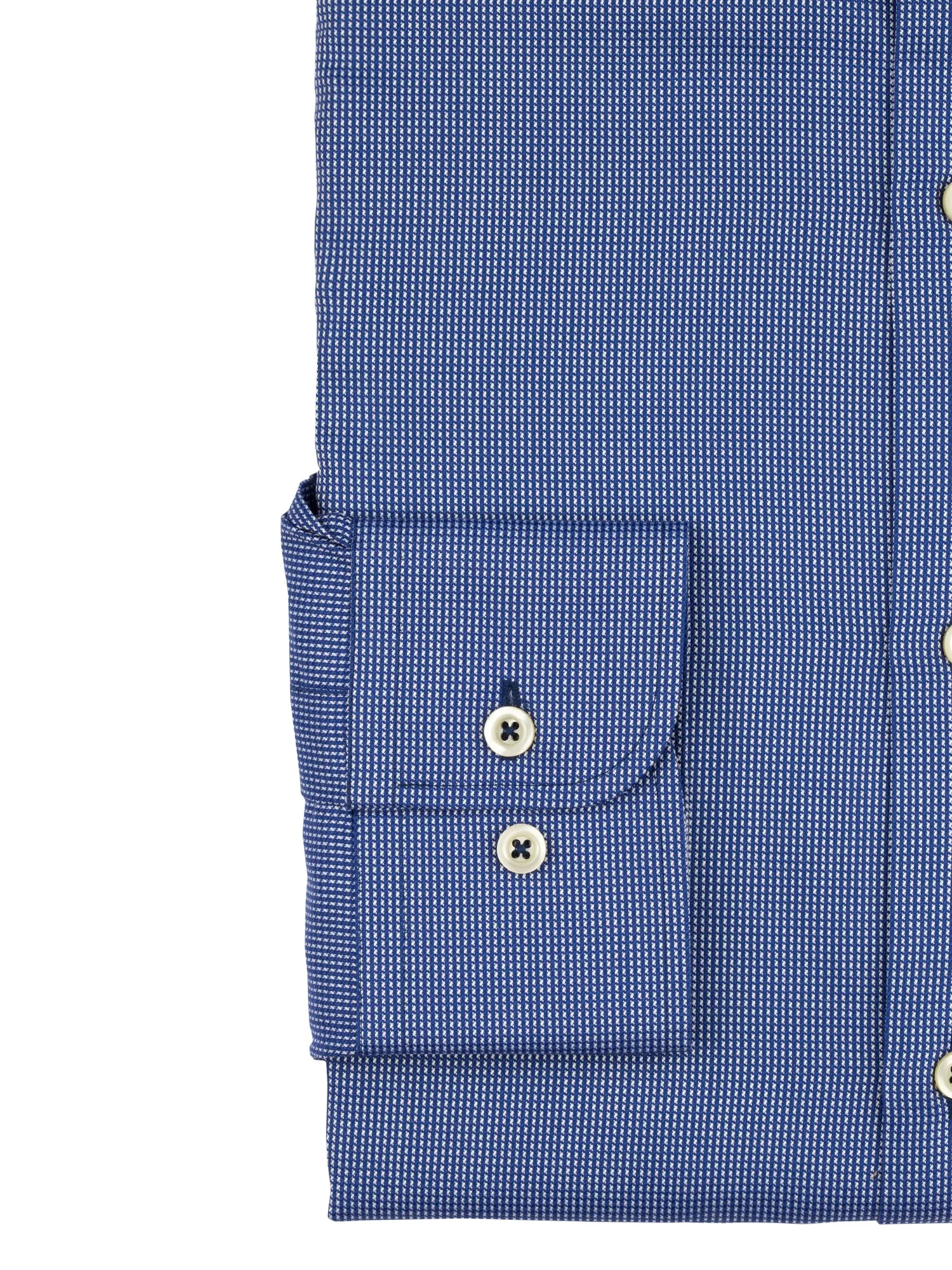 Indigo Blue Panama Texture Weave Dress Shirt