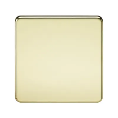 Knightsbridge Screwless 1 Gang Blanking Plate - Polished Brass