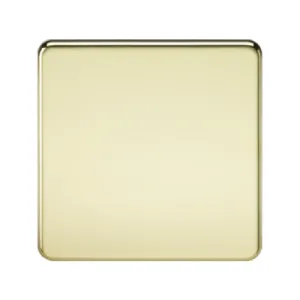 Knightsbridge Screwless 1 Gang Blanking Plate - Polished Brass