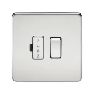 Knightsbridge Screwless 13A Switched Fused Connection Unit - Polished Chrome