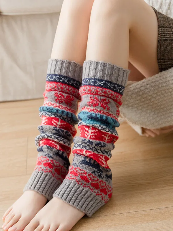 Knitting Keep Warm Printed Leg Warmers Accessories