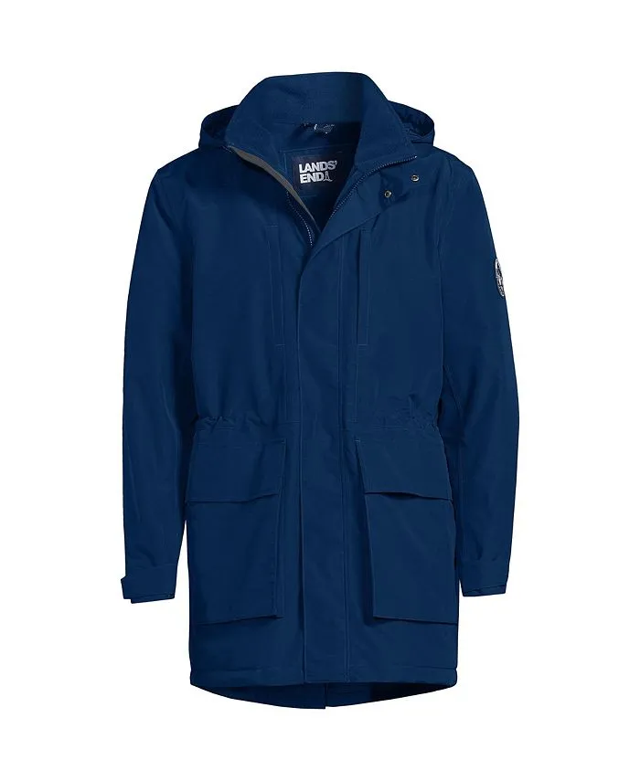 Men's Tall Squall Lands' End Thickened Waterproof Winter Parka, Deep sea navy