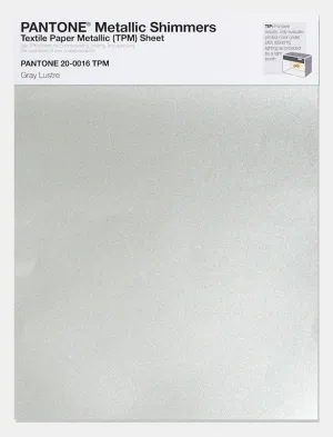 Pantone Metallic Shimmers Textile Paper Metallic (TPM) Sheet 20-0016 Gray Lustre