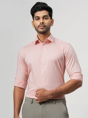 Pink Checked Slim Fit Formal Shirt | JadeBlue