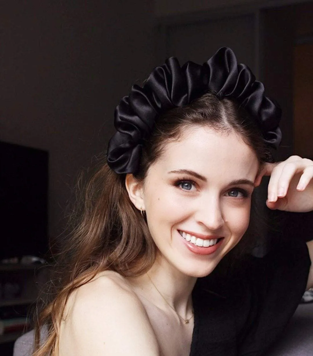 solid satin volume wave headband stylish hairband women hair accessories