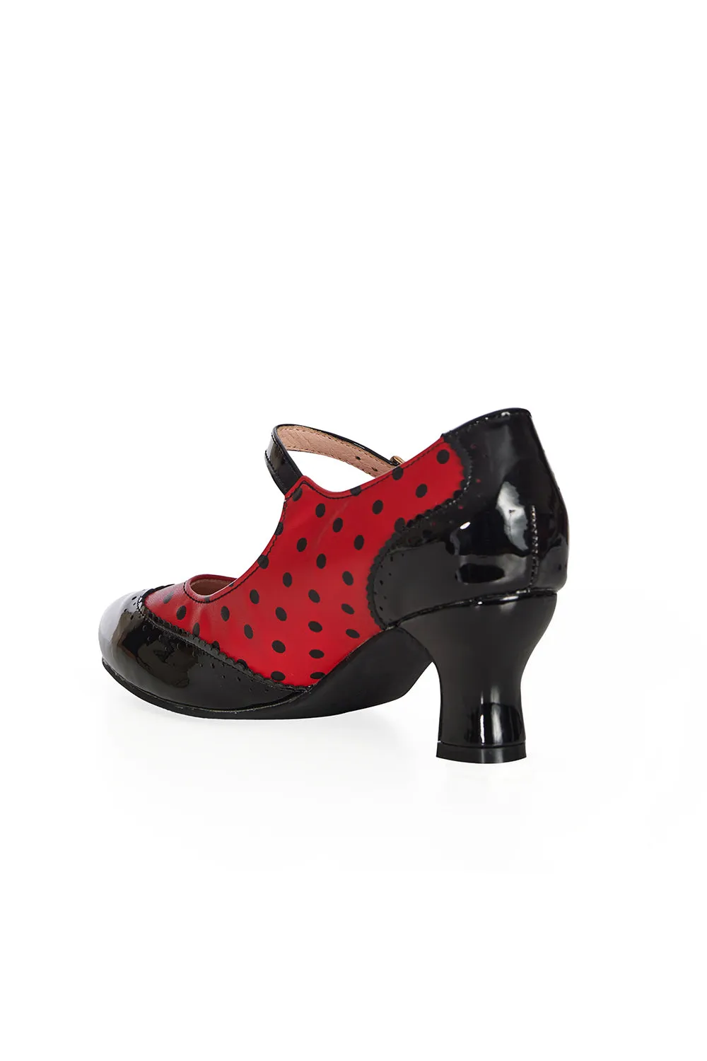 Steppin' Style Mary Jane Shoes in Red and Black by Banned