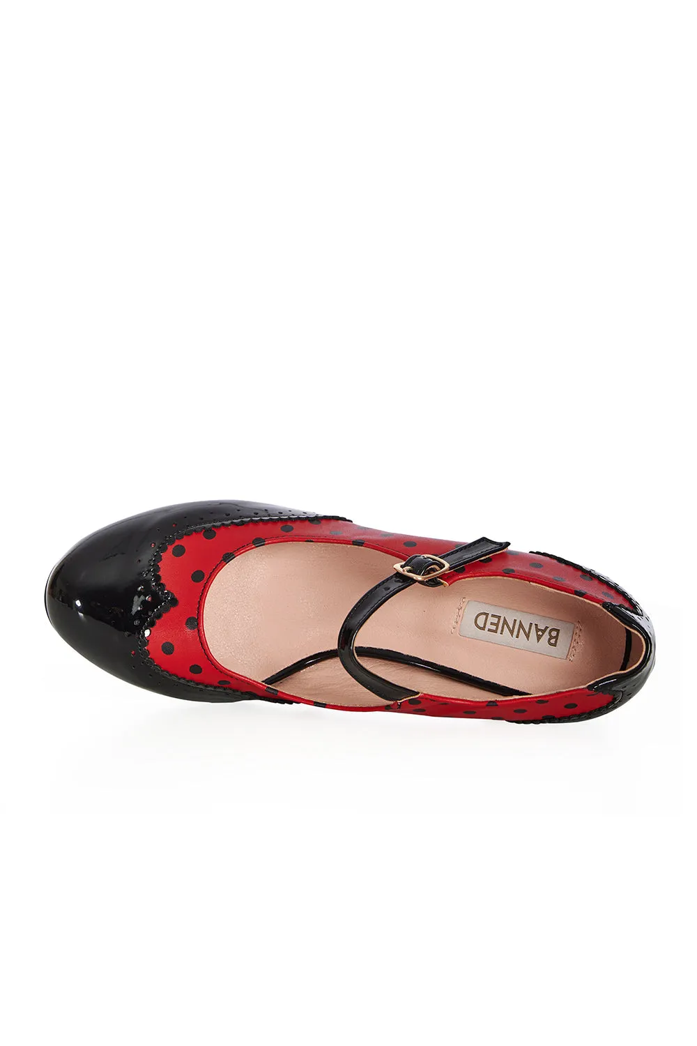 Steppin' Style Mary Jane Shoes in Red and Black by Banned