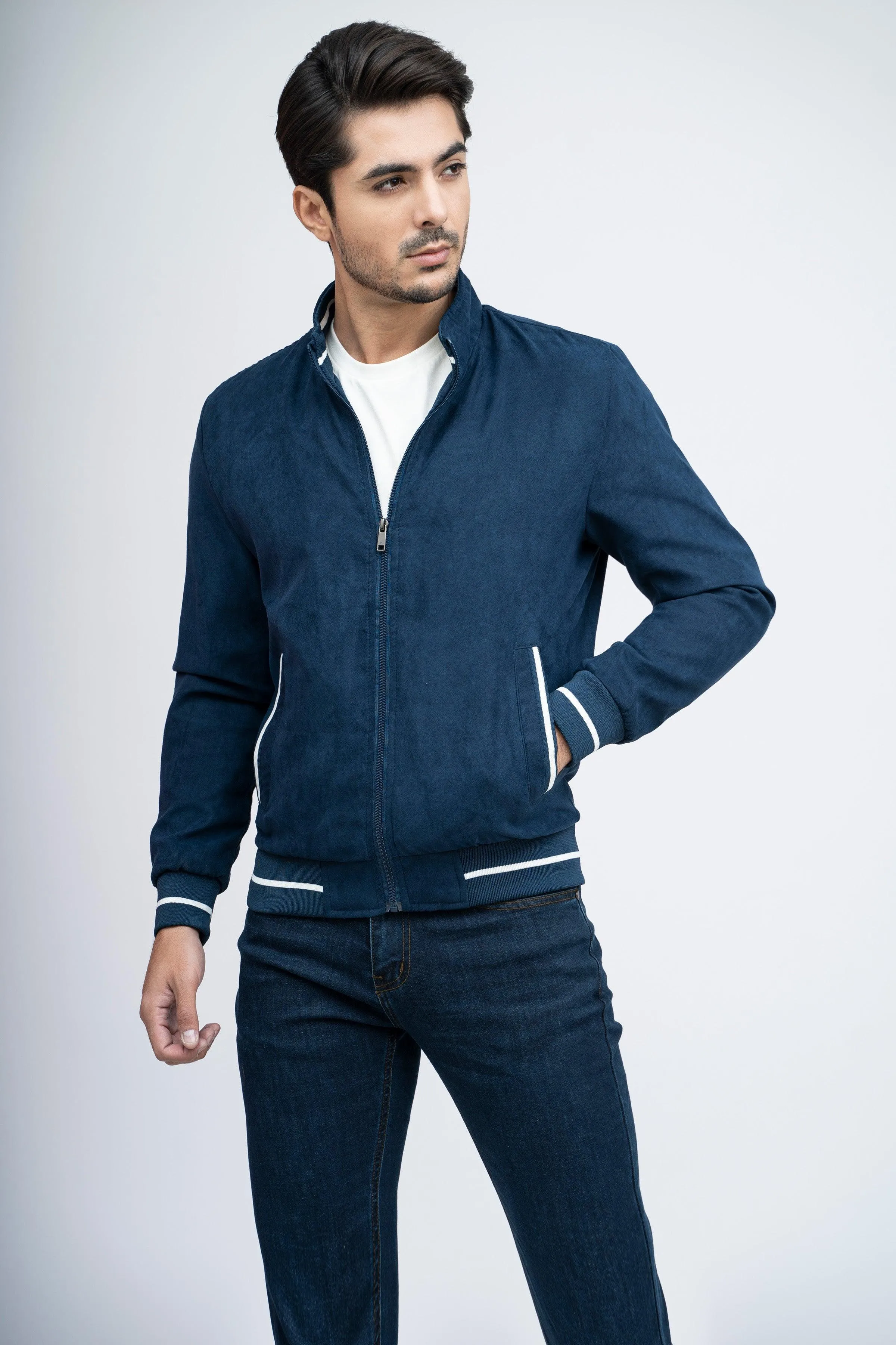 SUEDE JACKET F/S NAVY