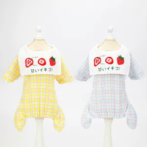 Summer cute strawberry pattern pet clothing