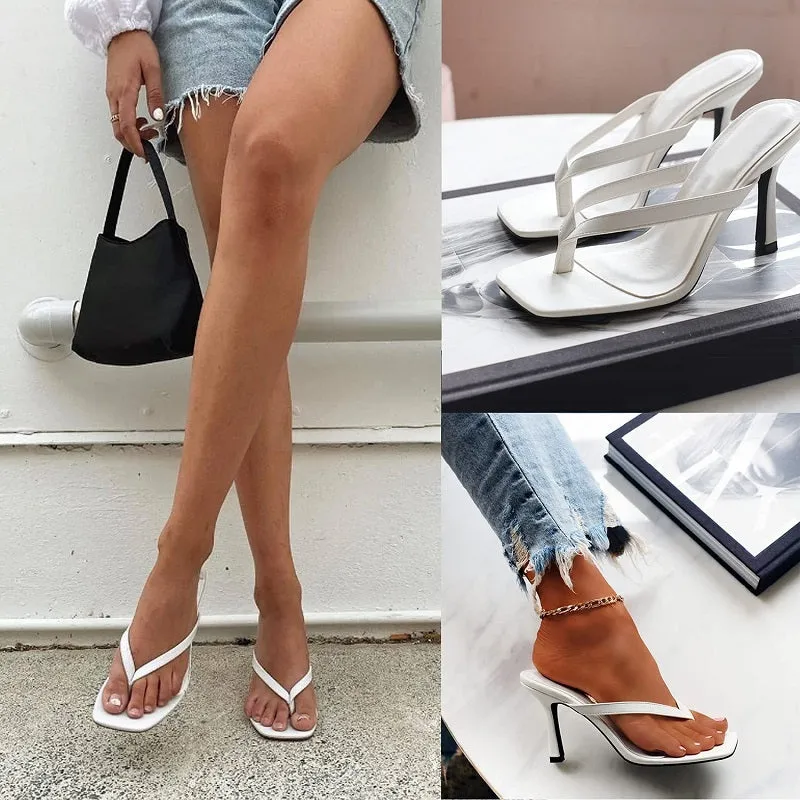 Summer Women's Square Clip Toe High Heel Stylish Sandals