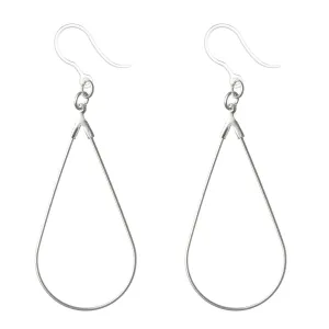 Teardrop Safety Pin Dangles Hypoallergenic Earrings for Sensitive Ears Made with Plastic Posts