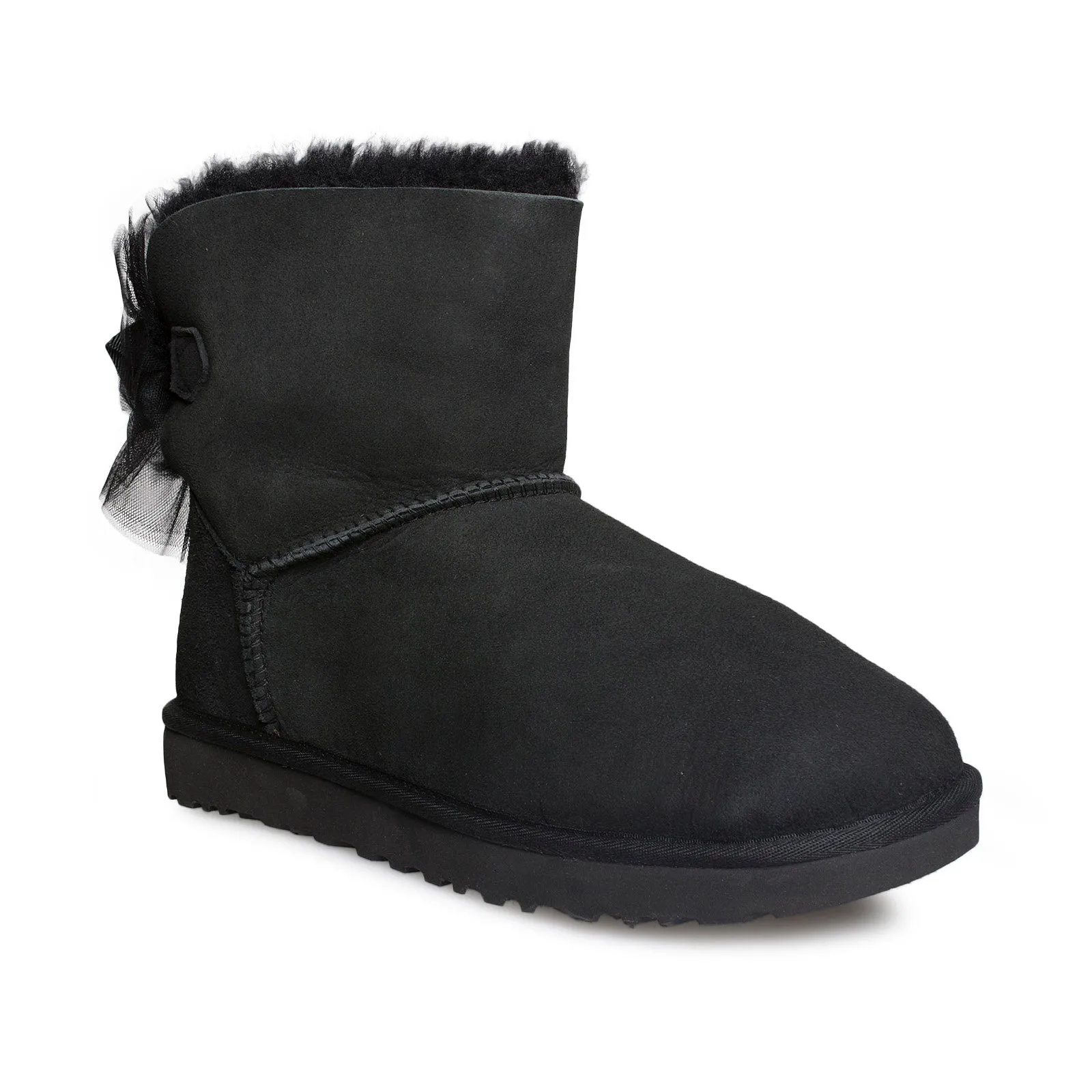 UGG Mini Bailey Tuffle Bow Black Boots - Women's