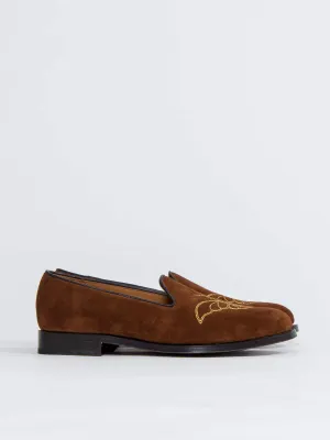 Uncle Bright, Loafer, Velvet Suede/Gold Emb