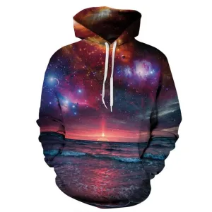 View at the Beach of  Universe 3D Sweatshirt Hoody