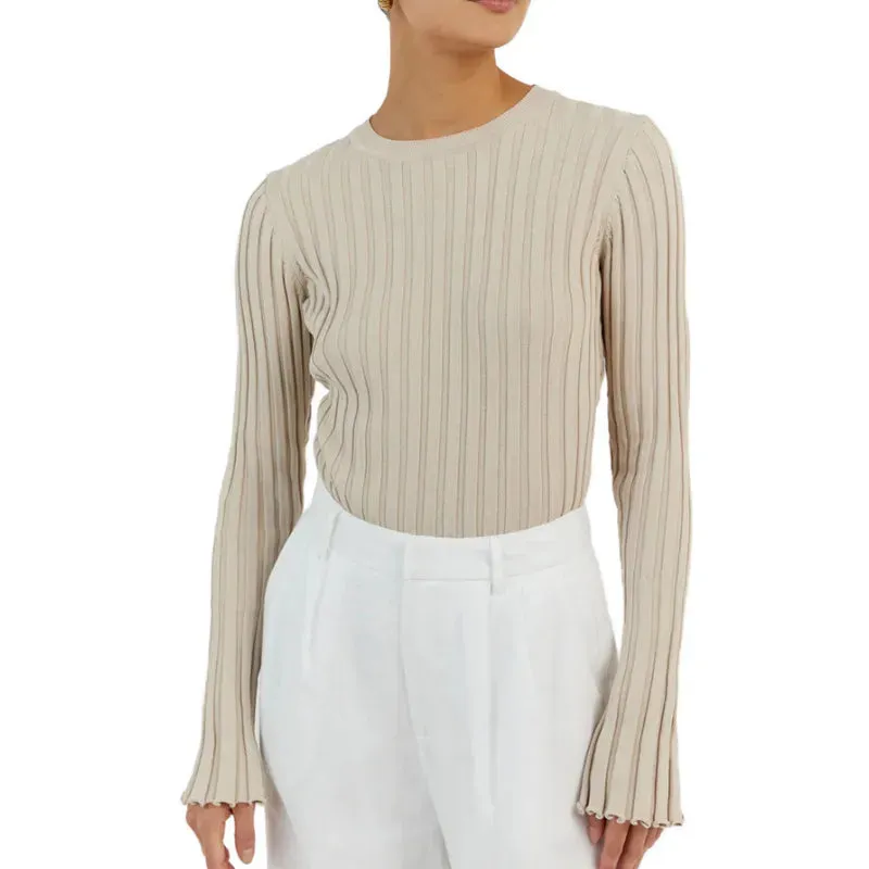 Wenkouban-Christmas Thanksgiving outfits_Solid Color Cozy Stylish Long Sleeve Comfortable Ribbed Casual Knit Sweater