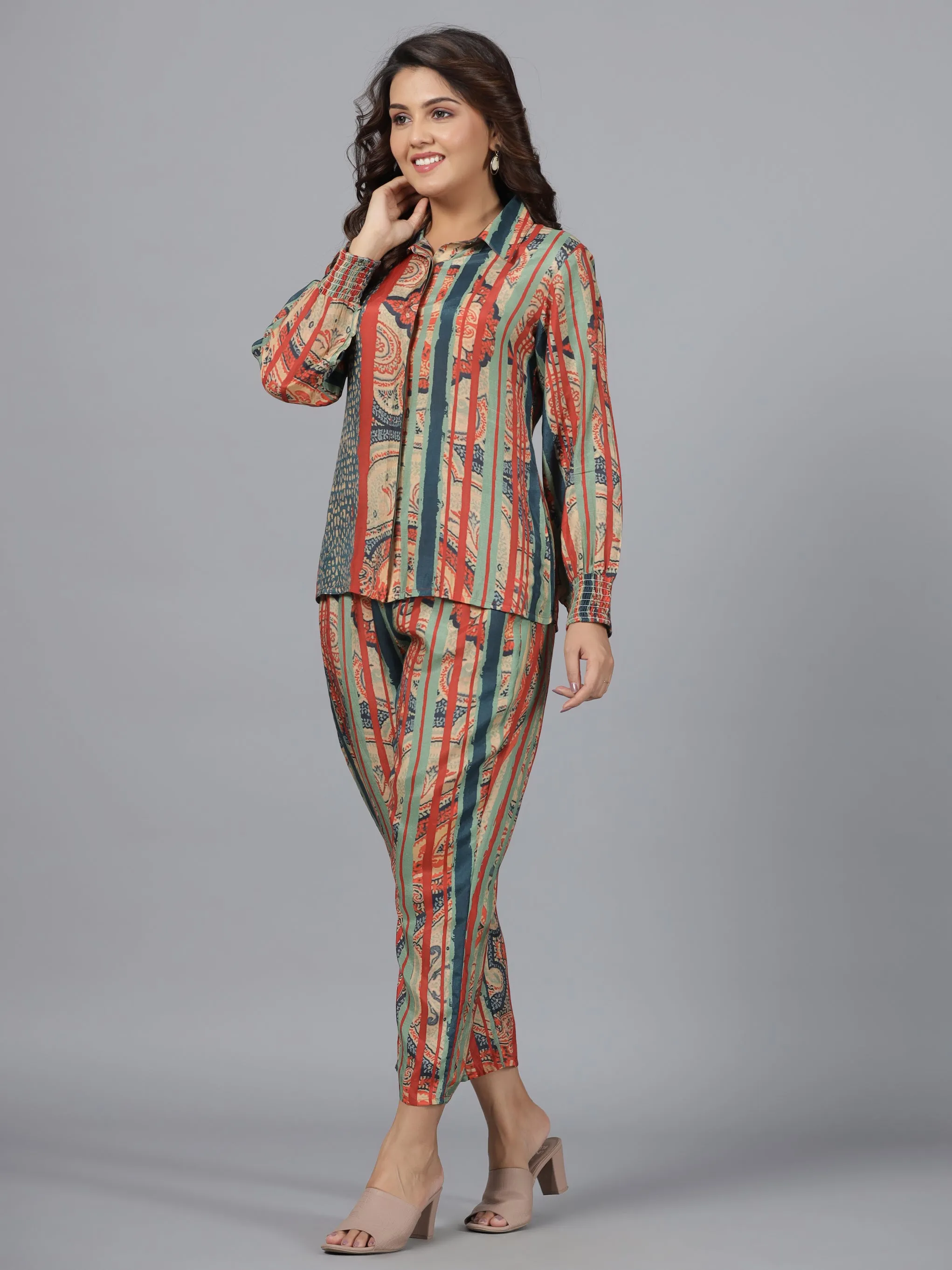 Women Multi Muslin Printed Clothing Set