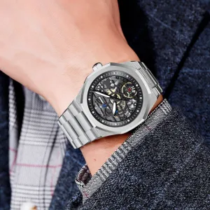 Wrist Watch Movement Stainless Steel with Black Warrior Calendar Men's Waterproof Watch